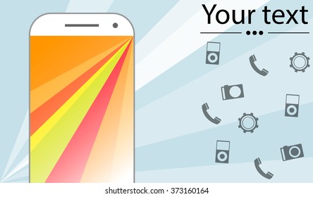 Background with a phone. Color saver.