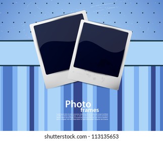 Background with photo frames and lines. Abstract illustration