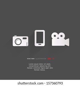 Background with photo icons