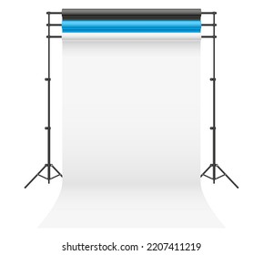 background in a photo studio on tripods indoors vector illustration
