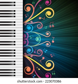 Background with piano keys. Music background. EPS10 vector