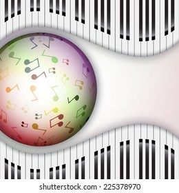 Background with piano keys. Music background. EPS10 vector