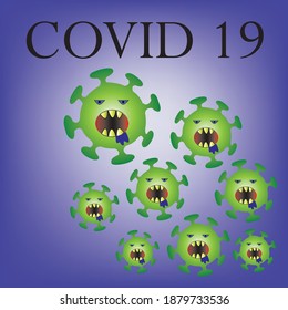 background picture about covid 19 blue green color 