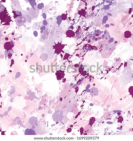 Background picture, brushstrokes of  paint. Blots and smashes of the paint on the white background. Pink and purple colors.