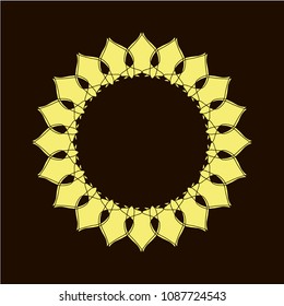 the background with a picture of a decorative flower in the form of a sunflower on a black background