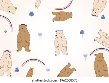 The background picture features bears and leaves and rocks and mushrooms.