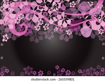 Background picture frame flower pink background black