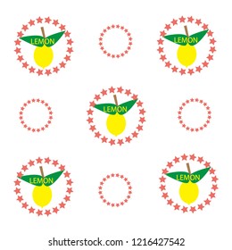 Background with a picture of lemons. Star Circle