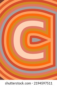 Background picture letter C, orange tone in autumn, used in graphics.