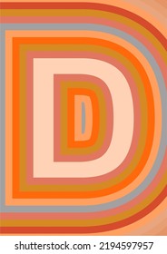 Background picture letter D, orange tone in autumn, used in graphics.