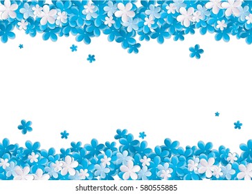 the background picture with soft blue flowers in spring
