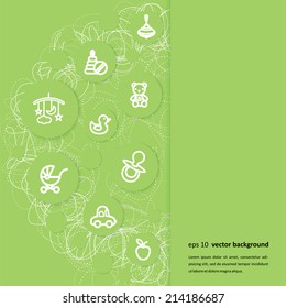 Background with pictures - children's subject. Vector.