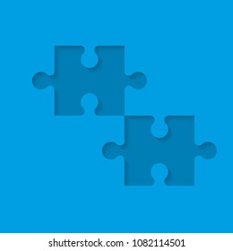 Background piece puzzle paper cut pattern. Abstrect puzzles picture. Simple piece puzzle wallpaper template. Vector paper cut banner presentation picture.