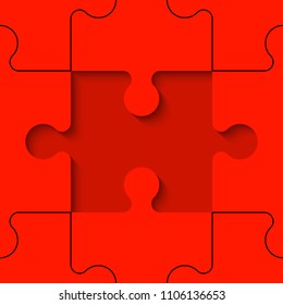 Background lot of piece puzzle paper cut pattern. Abstract puzzles seamless picture. Simple piece puzzle wallpaper template. Vector paper cut banner seamless picture. Background business presentation