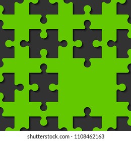 Background lot of piece puzzle paper cut pattern. Abstract puzzles seamless picture. Simple piece puzzle wallpaper template. Vector paper cut banner seamless picture. Background business presentation