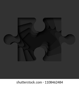 Background a lot of piece puzzle paper cut pattern. Abstract puzzles picture. Simple piece puzzle wallpaper template. Vector paper cut banner presentation picture. Background for business presentation