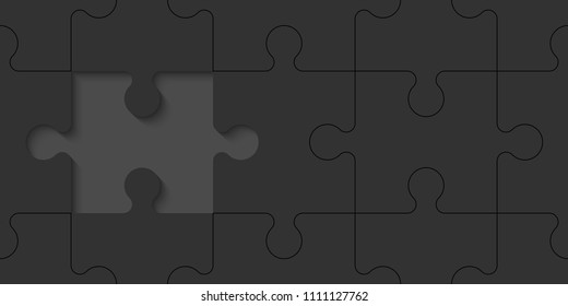 Background lot of piece puzzle paper cut pattern. Abstract puzzles seamless picture. Simple piece puzzle wallpaper template. Vector paper cut banner seamless picture. Background business presentation