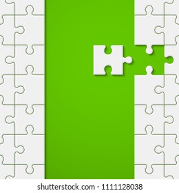 Background lot of piece puzzle paper cut pattern. Abstract puzzles seamless picture. Simple piece puzzle wallpaper template. Vector paper cut banner seamless picture. Background business presentation