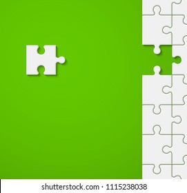 Background a lot of piece puzzle paper cut pattern. Abstract puzzles picture. Simple piece puzzle wallpaper template. Vector paper cut banner presentation picture. Background for business presentation