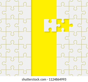 Background lot of piece puzzle paper cut pattern. Abstract puzzles seamless picture. Simple piece puzzle wallpaper template. Vector paper cut banner seamless picture. Background business presentation