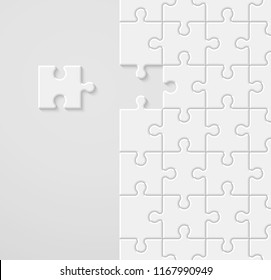 Background A Lot Of Piece Puzzle Paper Cut Pattern. Abstract Puzzles Picture. Simple Piece Puzzle Wallpaper Template. Vector Paper Cut Banner Presentation Picture. Background For Business Presentation