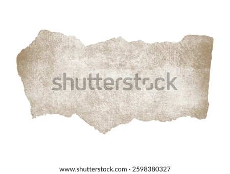 Background piece of torn vintage old paper. Scrap of ripped antique parchment with jagged edges