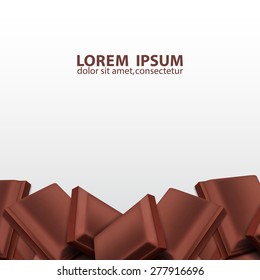 Background with pieces of chocolate. EPS10 vector