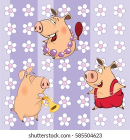 A background with pigs. Vector seamless pattern 