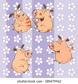 A background with pigs. Vector seamless pattern 