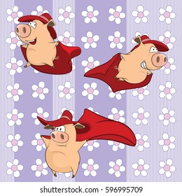 A background with pigs. Vector seamless pattern 