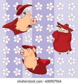 A background with pigs. Vector seamless pattern 