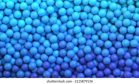 Background with pile of colorful blue balls. Vector background