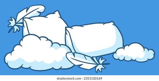 Background with pillows. Accessories for sleeping and bedding.