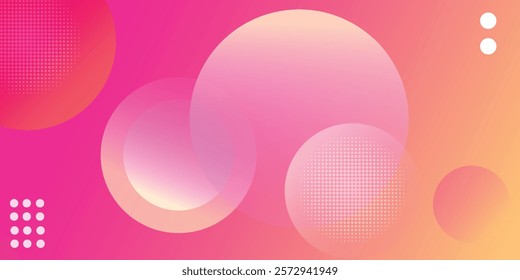 Background Pink Abstract Geometric Circle Shape. Fluid green gradient shapes composition. Futuristic design posters. Eps 10