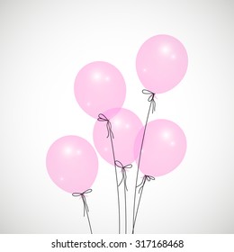 Background with pink balloons
