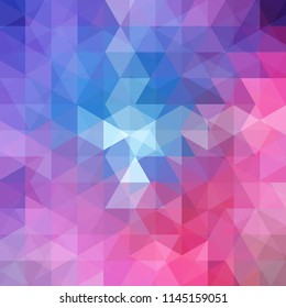 Background of pink, blue geometric shapes. Abstract triangle geometrical background. Mosaic pattern. Vector EPS 10. Vector illustration