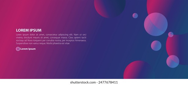 Background with pink and blue. very modern-looking circular on the coiner and dummy text to your creativity 