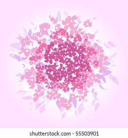 background with pink bouquet