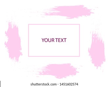 Background with a pink brush strokes and inside a rectangle and space for text