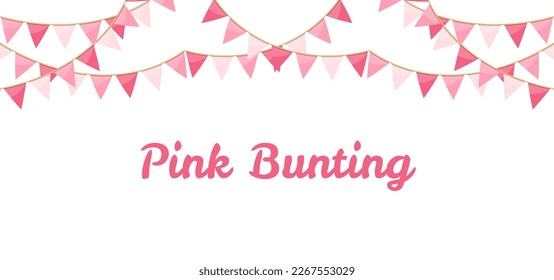 Background with pink bunting flags and place for your text, vector eps10 illustration