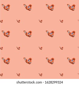 The background is pink with butterflies of two sizes.