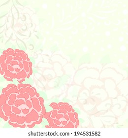 Background with pink carnation flowers.