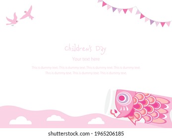 Background of the pink carp streamer of Children's Day