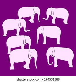 Background with pink elephants.