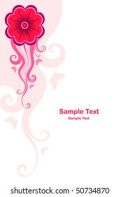 Background with pink floral design element