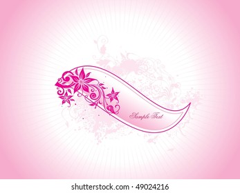 background with pink floral pattern banner