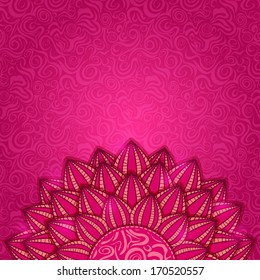 Background with Pink Flower. Invitation Announcement Card.