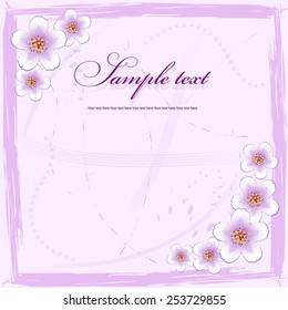 Background in pink with flowers.