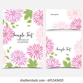 Background of pink flowers and leaves