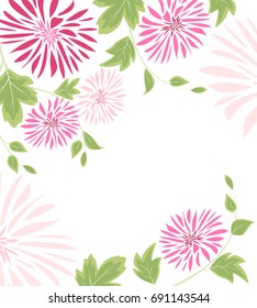 Background of pink flowers and leaves